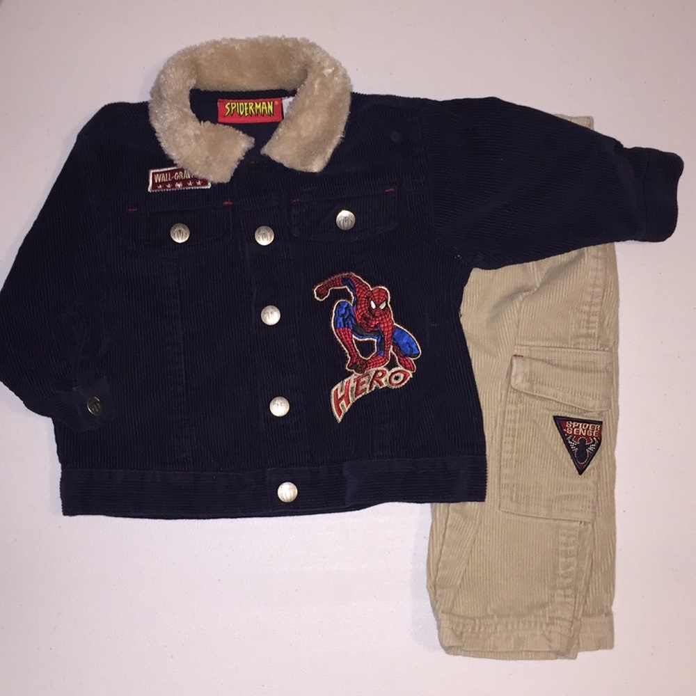 🕷🕸 Spider Man Corduroy Jacket & Pant Set 12 mon